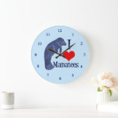 I Love Manatees Grote Klok (Huis)