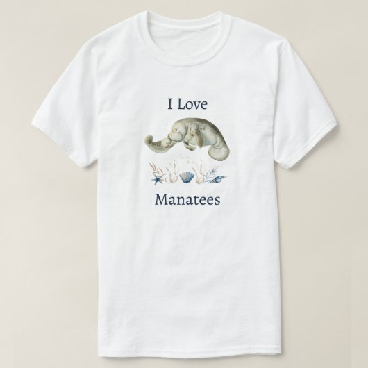 I Love Manatees T-shirt (Design devant)