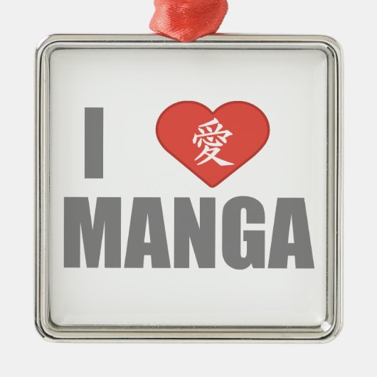 I Love Manga Metalen Ornament (Voorkant)