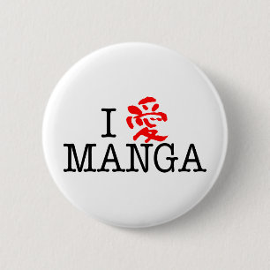 I Love Manga Ronde Button 5,7 Cm