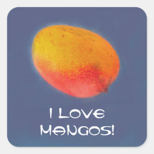 I Love Mango Vierkante Sticker