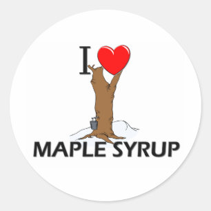 I Love Maple Syrup Ronde Sticker