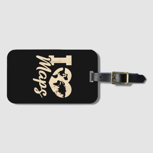 I Love Maps, Geography Bagagelabel (Voorkant (horizontaal))