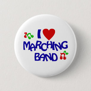 I Love Marching Band Ronde Button 5,7 Cm