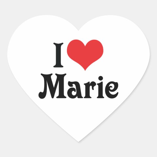 I Love Marie Hart Sticker (Voorkant)