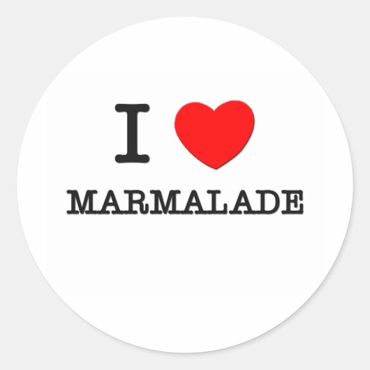 I Love Marmalade Ronde Sticker (Voorkant)