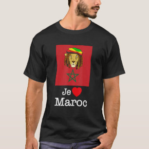 I Love Maroc, Cool Marokko Lions with Flag Illustr T-shirt