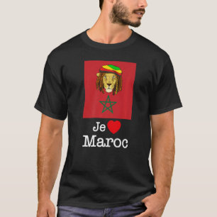 I Love Maroc, Cool Marokko Lions with Flag Illustr T-shirt