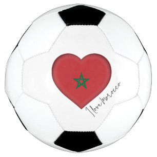 I Love Maroc Drapeau Couleurs Coeur Soccer Ball