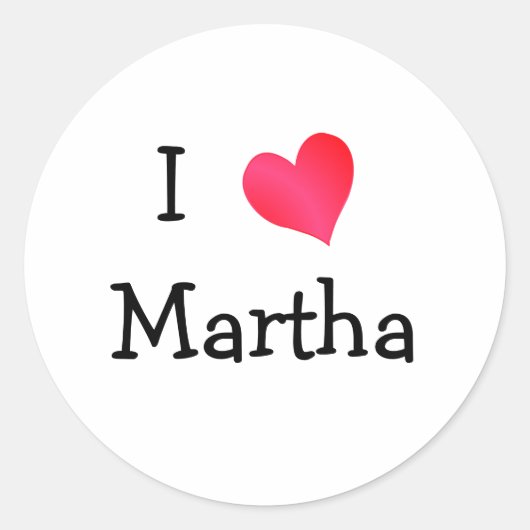 I Love Martha Ronde Sticker (Voorkant)