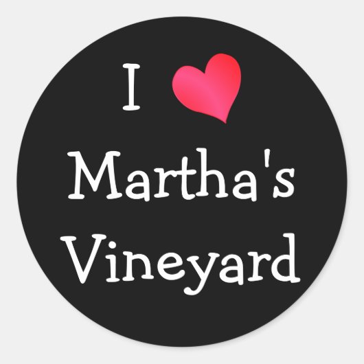 I Love Martha's Vineyard Ronde Sticker (Voorkant)