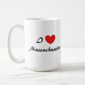 I Love Massachusetts Typographie Coeur Café Mug (Gauche)