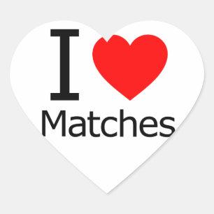 I Love Matches Hart Sticker