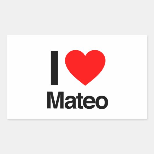 i love mateo rechthoekige sticker (Voorkant)