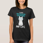 I Love Math and Cats Differential Equations T-shirt (Voorkant)