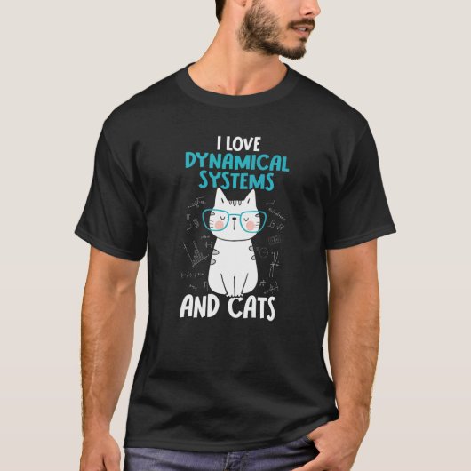 I Love Math and Cats   Dynamical Systems T-shirt (Voorkant)