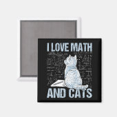 I Love Math And Cats Science Teacher Student Funny Magneet (Voorkant / Achterkant)