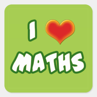 I LOVE MATHS - GREEN MODEL VIERKANTE STICKER