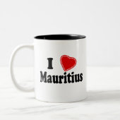 I Love Mauritius Tweekleurige Koffiemok (Links)