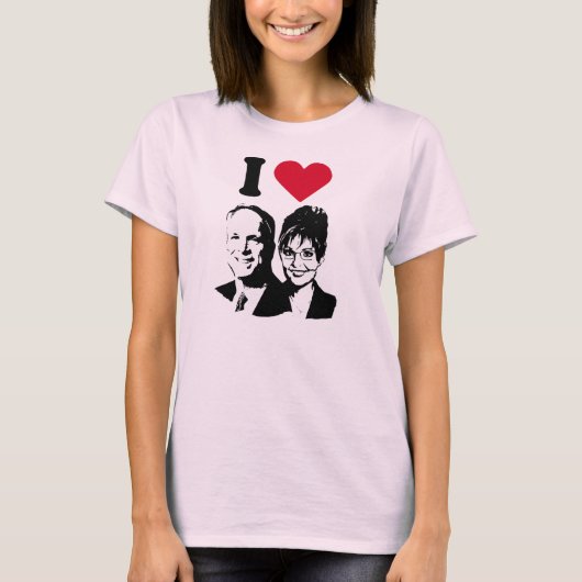 I Love Mccain Palin T-shirt (Voorkant)