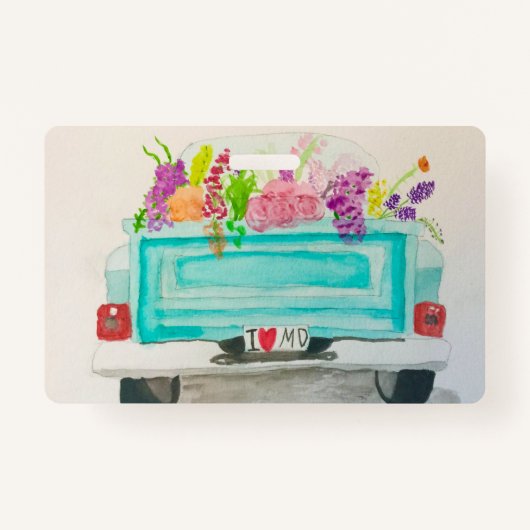I Love MD Floral Truck badge (Devant)