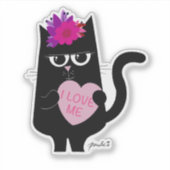 I Love Me - Sticker blanc brillant de 4" (Devant)