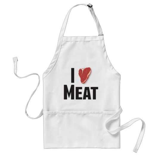 I Love Meat Apron Standaard Schort (Voorkant)