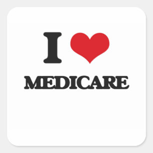 I Love Medicare Vierkante Sticker