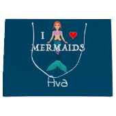 I Love Mermaids Design - Cadeautas - Groot (Voorkant)