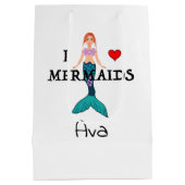 I Love Mermaids Design - Gift Bag - Medium Medium Cadeauzakje (Achterkant)