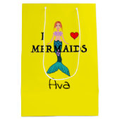 I Love Mermaids Design - Gift Bag - Medium Medium Cadeauzakje (Achterkant)