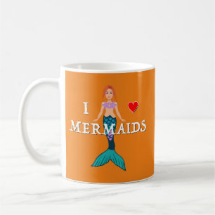 I Love Mermaids Design - Mug Classique