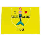 I Love Mermaids Design - Sac Cadeau - Grand (Devant)