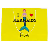 I Love Mermaids Design - Sac Cadeau - Grand (Dos)