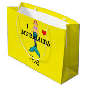 I Love Mermaids Design - Sac Cadeau - Grand (Dos Angle)