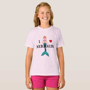 I Love Mermaids Design - T-Shirt de base pour fill