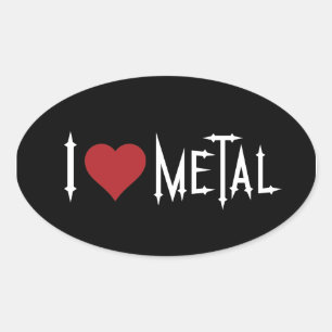 I Love Metal Ovale Sticker