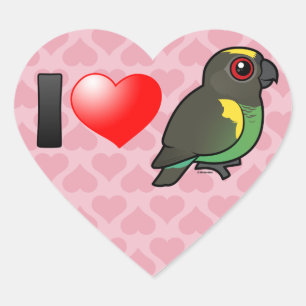 I Love Meyer's Parrots Hart Sticker