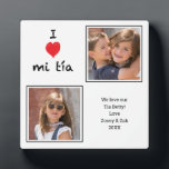 I Love mi Tia 2 Photo  Plaque<br><div class="desc">Make any occasion special with this customizable photo plaque! You can use the 'Personalize this template' link to change the photos and edit the text. The photo options are set to the fill the entire area of the square shown. Share your memories and create something unique for many years to...</div>