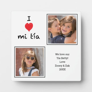 I Love mi Tia 2 Photo Plaque Fotoplaat