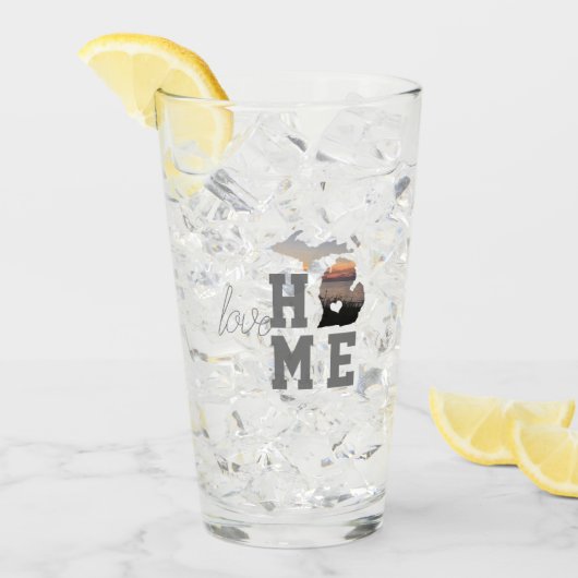 I Love Michigan Home State Glas (Voorkant ijs)