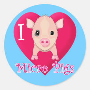 I Love Micro Pigs Ronde Sticker