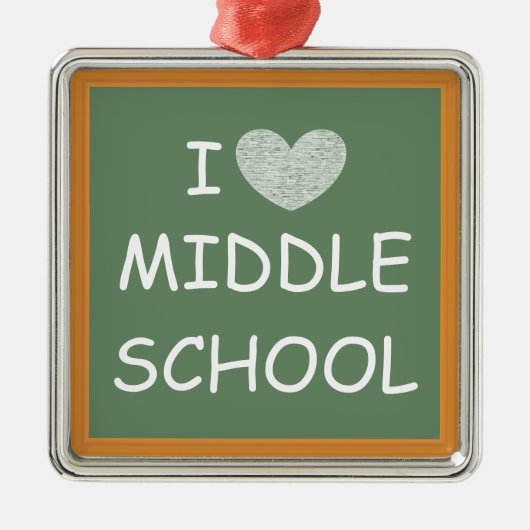 I Love Middle School Metalen Ornament (Voorkant)