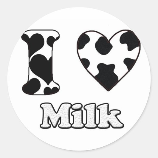 I love milk ronde sticker (Voorkant)