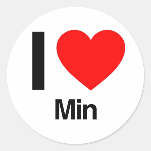 i love min ronde sticker (Voorkant)