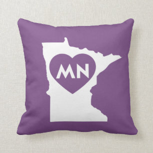 I Love Minnesota State Sierkussen 16" x 16"