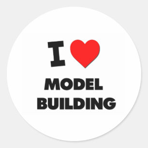 I Love Model Building Ronde Sticker
