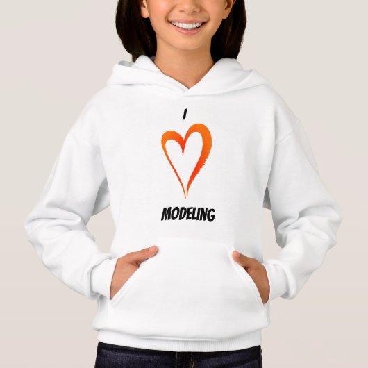 I Love Modeling - Sweat - shirt à capuche de repas (Devant)