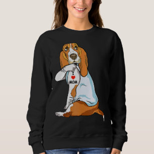 I Love Mom Tattoo Basset Hound Mom Dog Vrouwen 1 Trui
