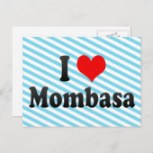 I Love Mombasa, Kenia Briefkaart (Voorkant / Achterkant)